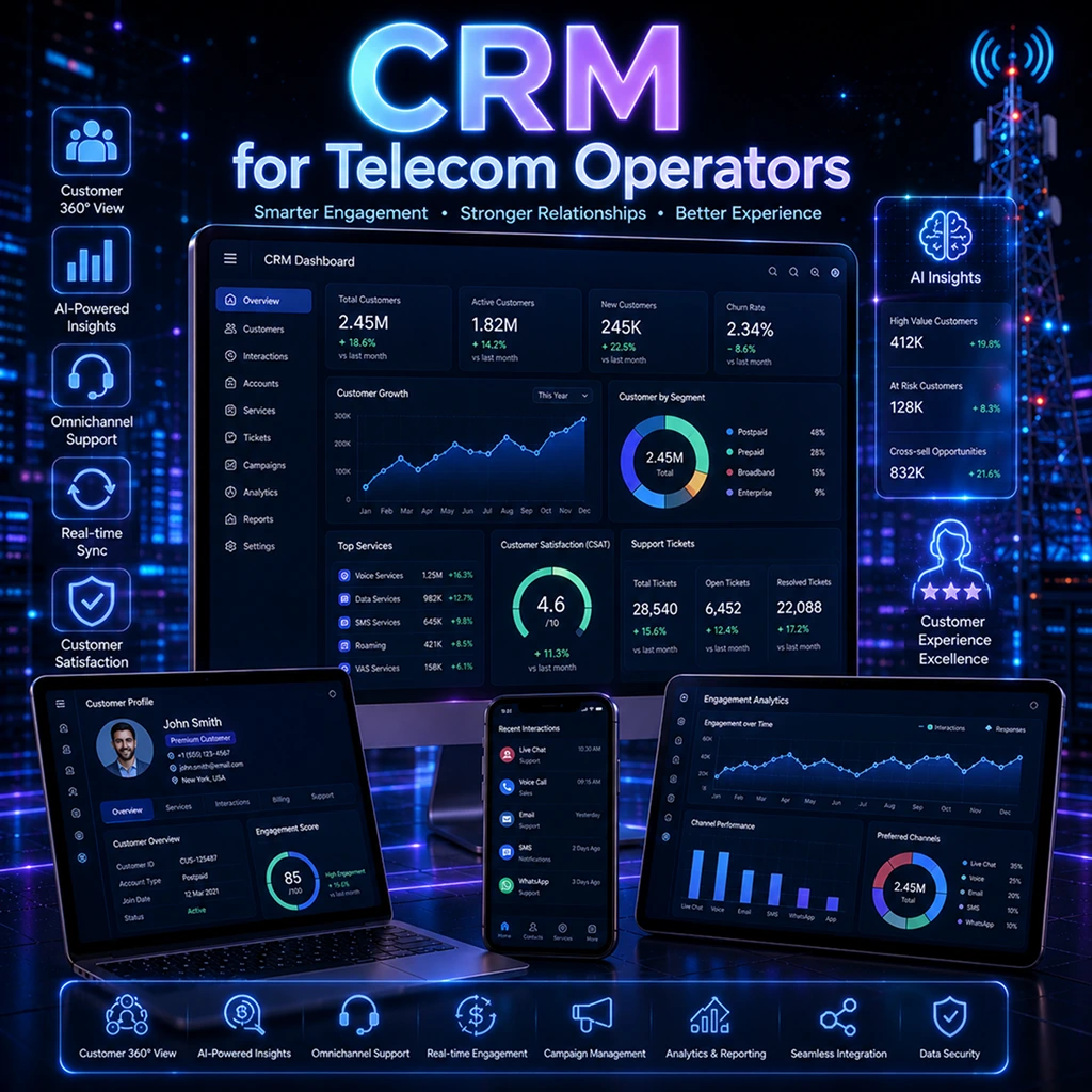 Telecom CRM software development solutions